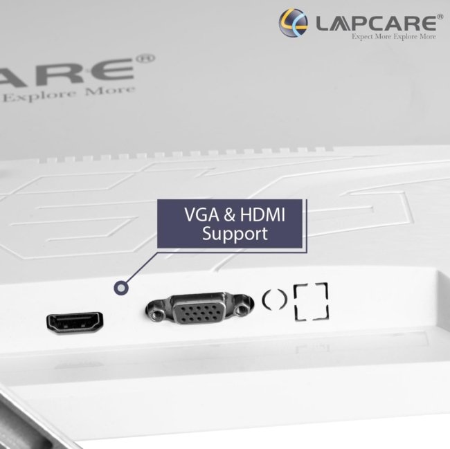 Lapcare LED Monitor LM22WHD - 22" (54.61CM) IPS Display with FHD Quality | 1920 X 1080 | Flick Free & 178 Degree Wide Viewing Angle | Slim Design & Frameless Body | Metal Stand & VGA+ HDMI Ports - Image 4
