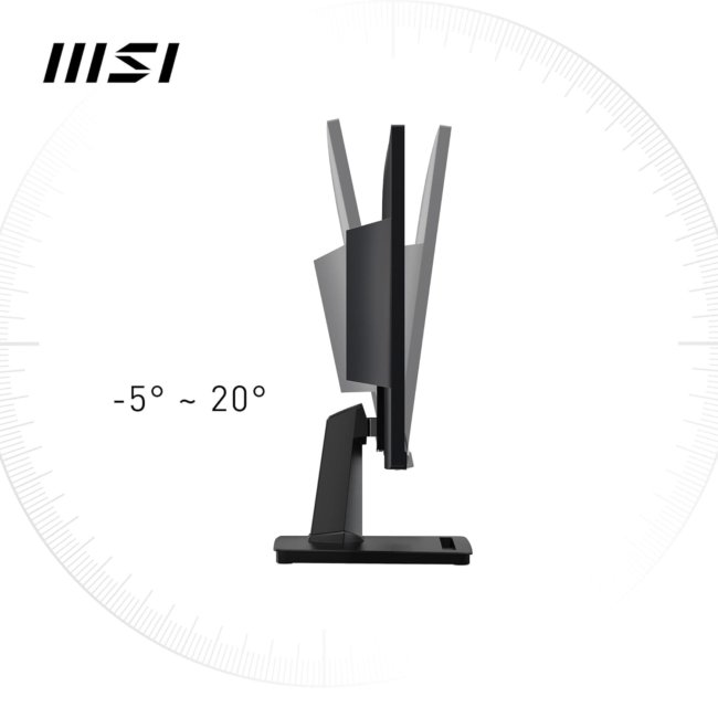 MSI PRO MP225 21.5 Inch Full HD Office Monitor - 1920 x 1080 IPS Panel, 100 Hz, Eye-Friendly Screen, Tilt-Adjustable - HDMI, D-Sub (VGA) - Image 6