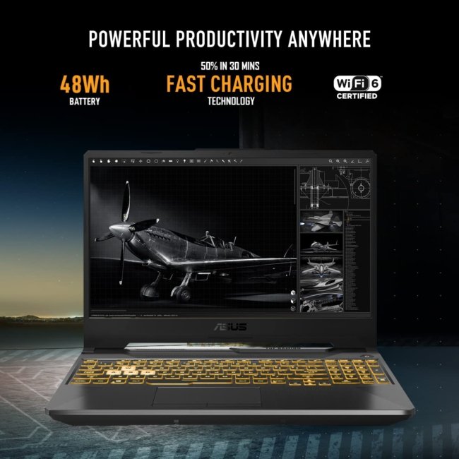 ASUS TUF Gaming F17 - Gaming Laptop, Intel Core i5-11260H 11th Gen, 17.3-inch (43.94 cm) FHD 144Hz, (8GB/512GB SSD/4GB NVIDIA RTX 2050/Win 11/ RGB Backlit/Black/2.60 kg),FX706HF-HX044WS - Image 3