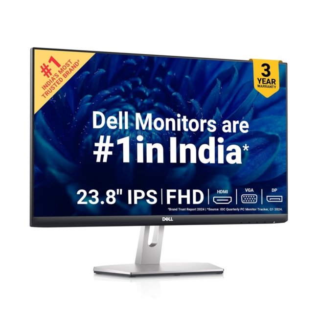 Dell S2421HNM 23.8" (60.5cm) FHD Monitor 1920x1080 Refresh Rate: 75Hz, IPS Panel, 3-Year Warranty, 99% sRGB, Low Blue Light Technology, Ultra-Thin Bezel, HDMI x2, Tilt Adjustment |Titan Grey