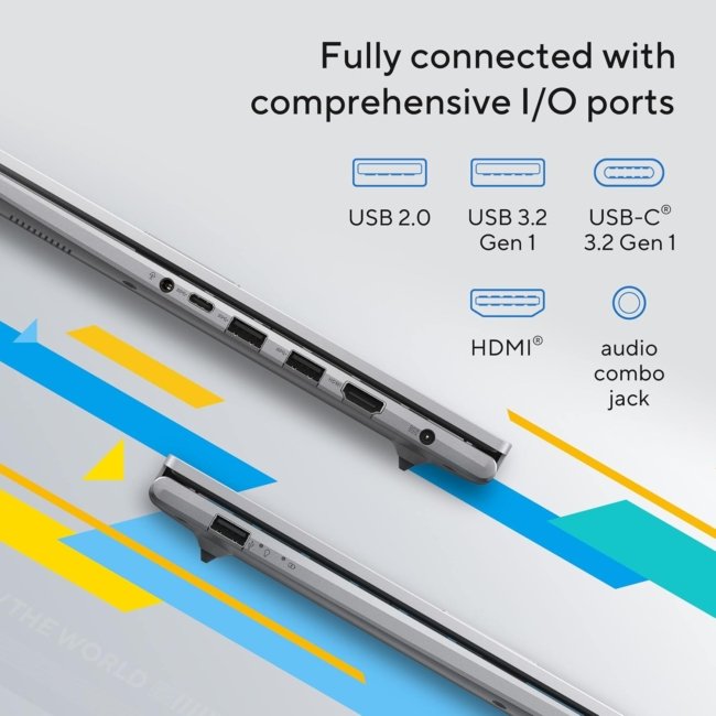 ASUS VivoBook 15 (2022), Intel®Core™ i3-1215U 12th Gen, 15.6" (39.62 cm) FHD, Thin and Light Laptop (8GB/512 SSD//Windows 11/Office 2021/Backlit KB/Quiet Blue/1.7 kg), X1504ZA-NJ325WS - Image 8