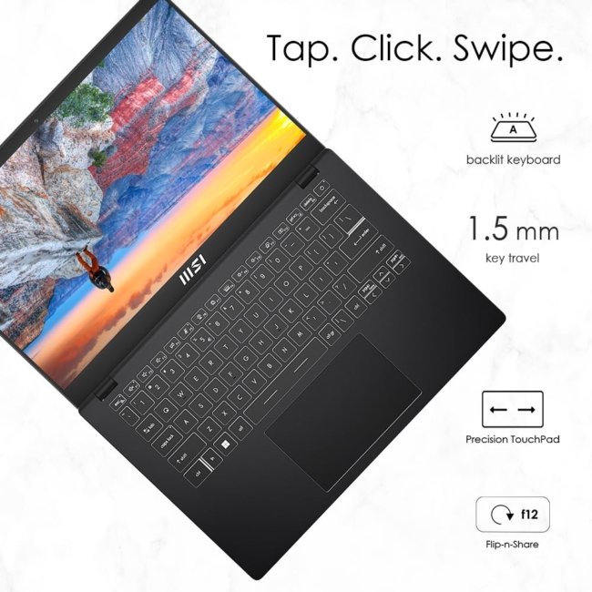 MSI Modern 14, Intel 12th Gen. i5-1235U, 36CM FHD 60Hz Laptop(16GB/512GB NVMe SSD/Windows 11 Home/MSO 2021/Intel Iris Xe Graphics/Classic Black/1.4Kg), C12MO-1212IN - Image 12