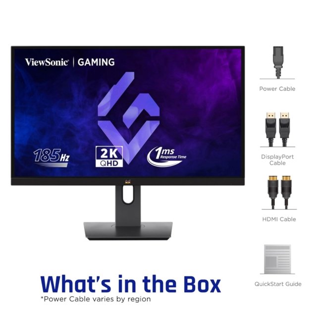 ViewSonic Gaming (Originated in USA) 68.58Cm(27") FHD Monitor| Super Clear Superclear IPS Panel Panel |185 Hz |2k-QHD | |1ms| HDR10|Height Adjustment |HDMI| DP Port | Srgb137%|VX2758A-2K-PRO-2 - Image 2