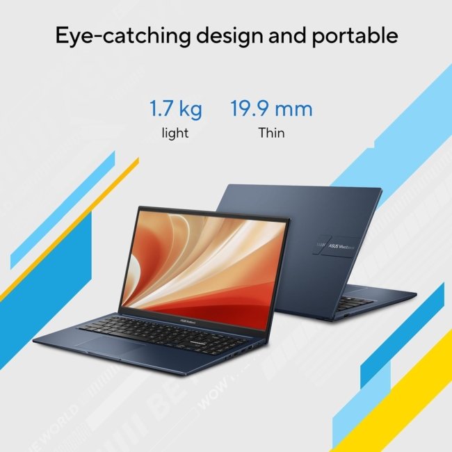 ASUS VivoBook 15 (2022), Intel®Core™ i3-1215U 12th Gen, 15.6" (39.62 cm) FHD, Thin and Light Laptop (8GB/512 SSD//Windows 11/Office 2021/Backlit KB/Quiet Blue/1.7 kg), X1504ZA-NJ325WS - Image 11