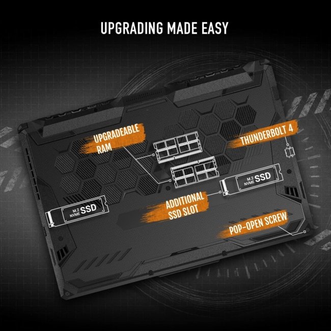 ASUS TUF Gaming F17 - Gaming Laptop, Intel Core i5-11260H 11th Gen, 17.3-inch (43.94 cm) FHD 144Hz, (8GB/512GB SSD/4GB NVIDIA RTX 2050/Win 11/ RGB Backlit/Black/2.60 kg),FX706HF-HX044WS - Image 8