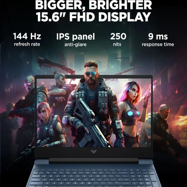 HP Victus Gaming Laptop, 12th Gen Intel Core i5-12450H, 4GB RTX 2050 GPU, 15.6-inch (39.6 cm), 50W TGP, FHD, IPS, 144Hz, 8GB DDR4, 512GB SSD, Backlit KB, B&O, Dual Speakers (Blue, 2.37 kg), fa1226TX - Image 3