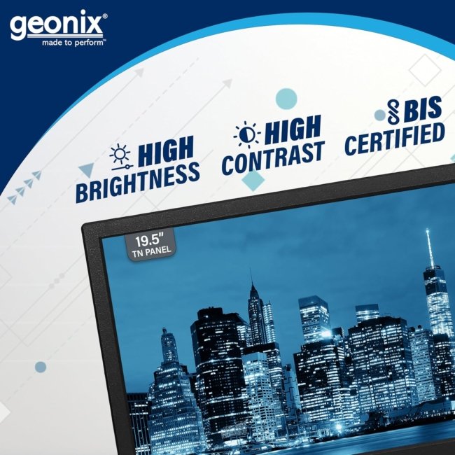 GEONIX PC Monitor (49.53 cm/19.5 Inch) | Display Output-VGA & HDMI | LED Display | Resolution 1600 x 900 | Power Consumption 21W(Max) | 3 Years Warranty - Image 4