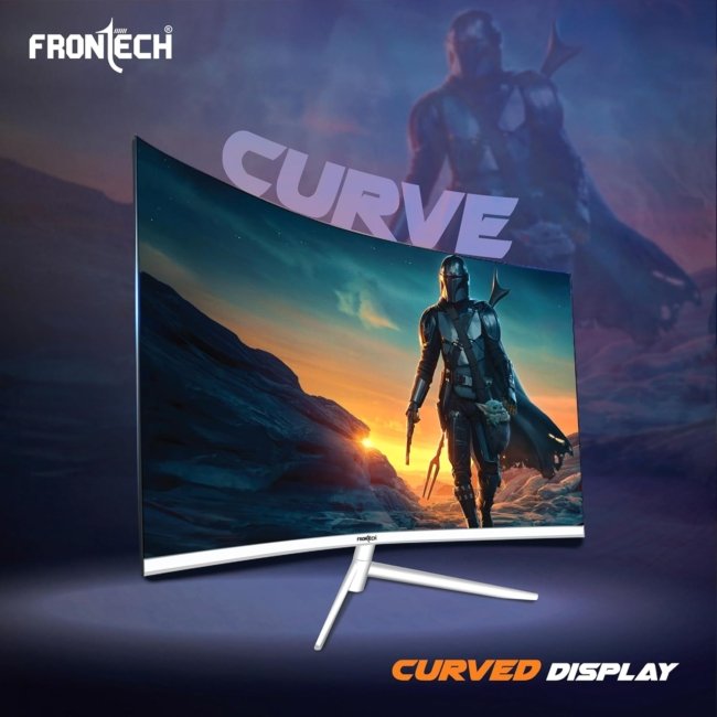 FRONTECH 24 Inch Ultima Series Curved LED Monitor | Refresh Rate 100Hz, 1800R Curve| Full HD 1080p,Slim Bezel Less Design |Triple Ports- HDMI, VGA & Type-C Port (MON-0077, White) - Image 2