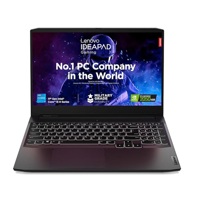 Lenovo IdeaPad Gaming 3 11th Gen Intel Core i5-11320H 15.6" (39.62cm) FHD IPS 144Hz Gaming Laptop (8GB/512GB SSD/Win 11/NVIDIA RTX 2050 4GB/Alexa/3 Month Game Pass/Shadow Black/2.25Kg), 82K101PBIN(15ihu6)