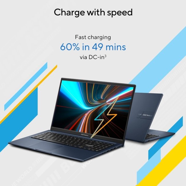 ASUS VivoBook 15 (2022), Intel®Core™ i3-1215U 12th Gen, 15.6" (39.62 cm) FHD, Thin and Light Laptop (8GB/512 SSD//Windows 11/Office 2021/Backlit KB/Quiet Blue/1.7 kg), X1504ZA-NJ325WS - Image 6
