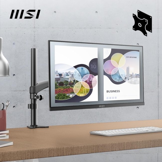 MSI PRO MP225 21.5 Inch Full HD Office Monitor - 1920 x 1080 IPS Panel, 100 Hz, Eye-Friendly Screen, Tilt-Adjustable - HDMI, D-Sub (VGA) - Image 4