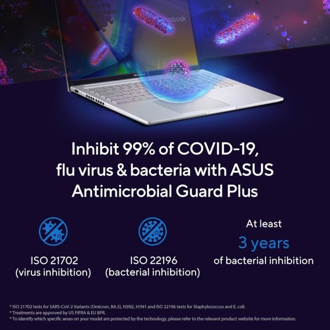 ASUS Vivobook 16" FHD+ (1920 X 1200), 60Hz 300Nits, Core i5-12500H, (16GB RAM/512GB SSD/Intel Iris X? Graphics/Win 11/Office Home/Fingerprint/42Whr Battery/Transparent Silver/1.88Kg), X1605ZAC-MB541WS - Image 7