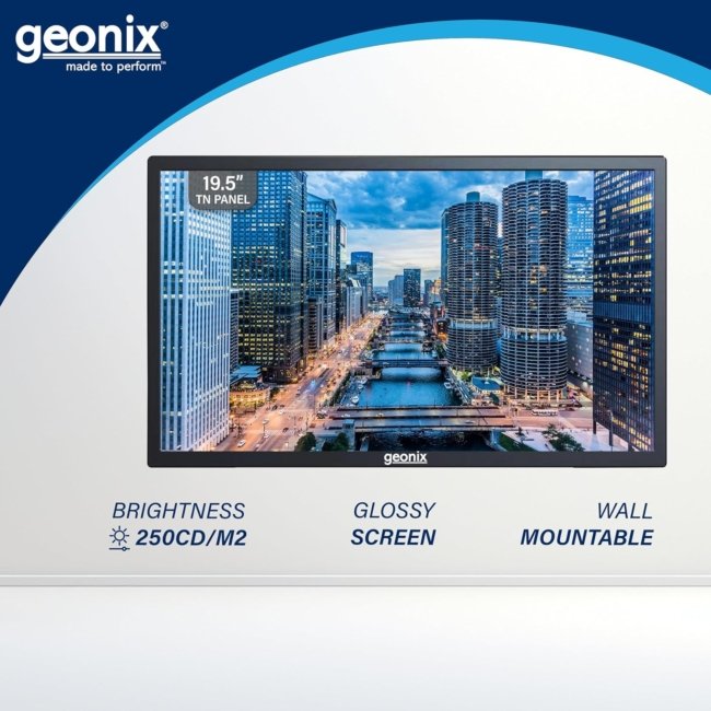 GEONIX PC Monitor (49.53 cm/19.5 Inch) | Display Output-VGA & HDMI | LED Display | Resolution 1600 x 900 | Power Consumption 21W(Max) | 3 Years Warranty - Image 9