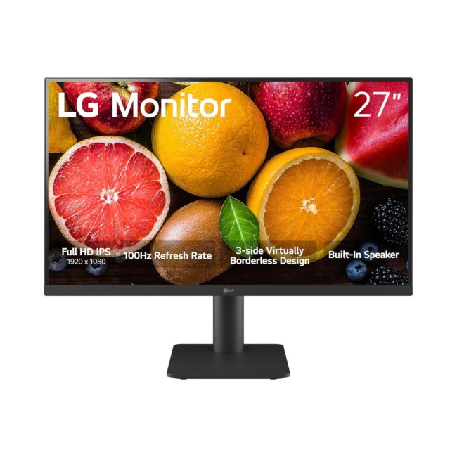 LG 27MS500-B 27 inch IPS FHD Monitor (1920x1080) 100Hz 5ms Reader Mode Borderless Design OnScreen Control Black Stabilizer DAS Crosshair HDMI Black