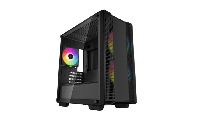 Deepcool CC360 ARGB Micro-ATX Gaming Case with 3 ARGB Pre- Installed Fans Mid Tower Cabinet  (Black)