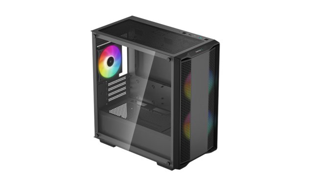 Deepcool CC360 ARGB Micro-ATX Gaming Case with 3 ARGB Pre- Installed Fans Mid Tower Cabinet  (Black) - Image 3
