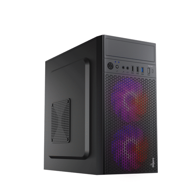 FINGERS Radiant Micro-ATX PC Case with pre-Installed 2 x 12 cm Multi-Colour LED Fans - 1 x USB 3.0, 2X USB 2.0 + HD Audio + Mic-in Ports | Easy Assembly | SMPS Bundled (BIS Certified) - Image 4