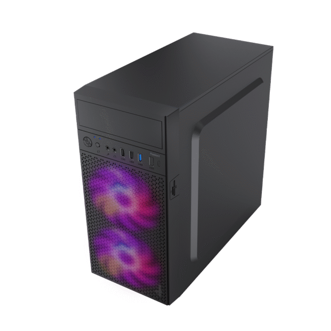 FINGERS Radiant Micro-ATX PC Case with pre-Installed 2 x 12 cm Multi-Colour LED Fans - 1 x USB 3.0, 2X USB 2.0 + HD Audio + Mic-in Ports | Easy Assembly | SMPS Bundled (BIS Certified) - Image 3