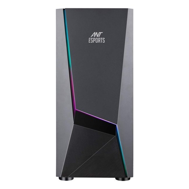Ant Esports ICE-130AG Mid Tower Computer Case I Gaming Cabinet Supports ATX, Micro-ATX, Mini-ITX Motherboard with Transparent Side Panel 1 x 120 mm Rear Fan Preinstalled - Black - Image 2