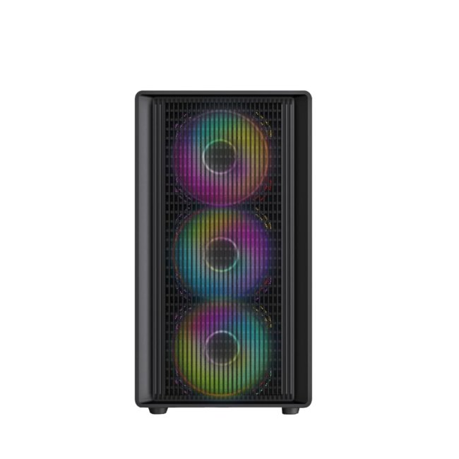 QuikFINGERS BlazeBolt F4 MicroATX PC Cabinet - M-ATX/Mini-ITX, Toughened Glass Panel, 4 Bundled 120mm Multi-Colour Fans, Dual-Chamber, Magnetic Dust Filters, High Airflow & Water Cooling Support - Image 2