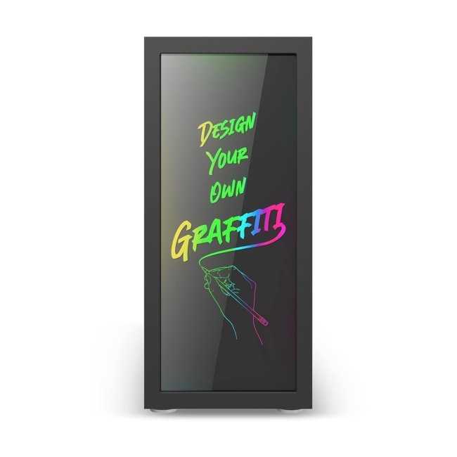 Ant Esports Graffiti Mid- Tower Computer Case/Gaming Cabinet - Black | Supports ATX, Micro-ATX, Mini-ITX | Pre-Installed 1 x 120mm Rear Fan - Image 8