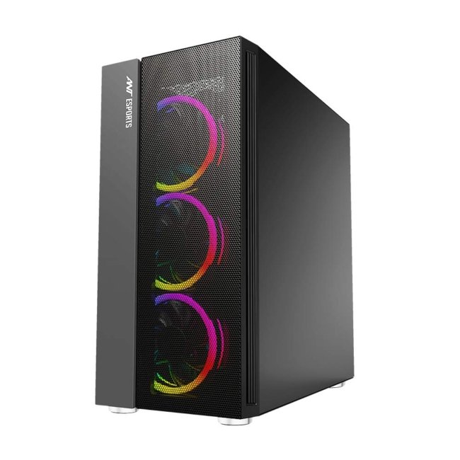 Ant Esports ICE-511MT Mid Tower Mesh Gaming Cabinet Computer Case Supports E-ATX, ATX, Micro-ATX, Mini-ITX Motherboard with Sliding Tempered Glass Side Panel, 4 x 120mm ARGB Front & Rear Fans - Image 2