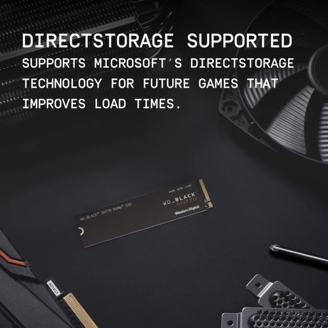 Western Digital WD Black SN770 NVMe 1TB, Upto 5150MB/s, 5Y Warranty, PCIe Gen 4 NVMe M.2 (2280), Gaming Storage, Internal Solid State Drive (SSD) (WDS100T3X0E) - Image 3