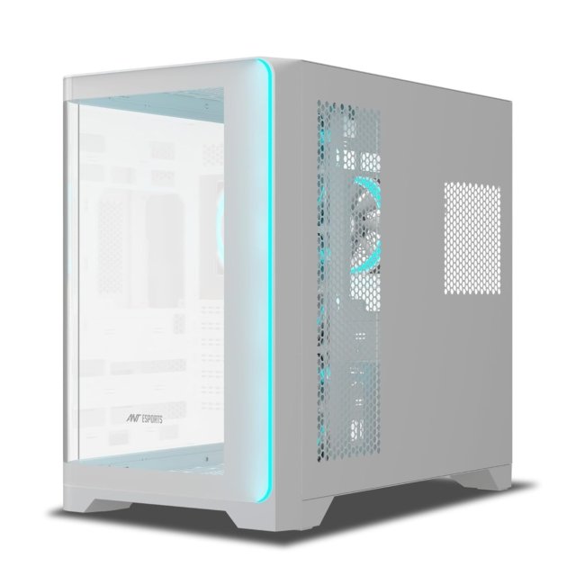 Ant Esports Crystal ARC Mid-Tower ATX Computer Case / Gaming Cabinet - White |Front Curved Glass|Support ATX, Micro-ATX, Mini-ITX | Pre-Installed 4 ARGB-PWM Fans - Image 7