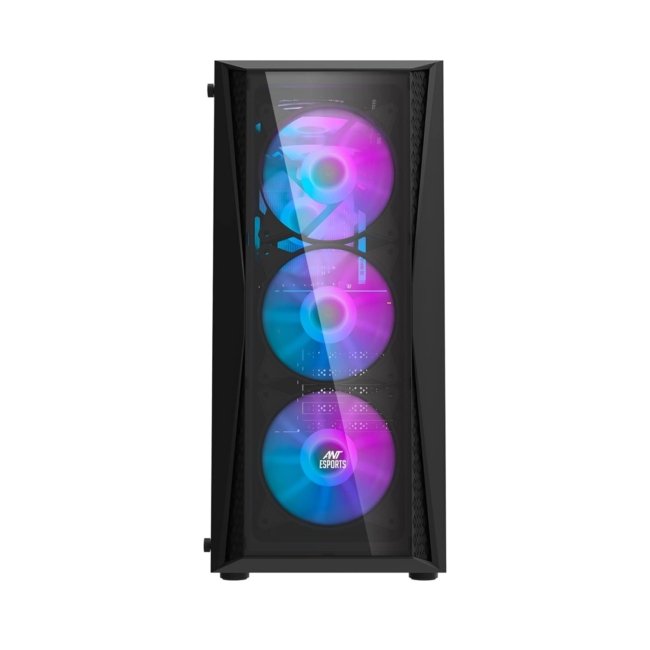 Ant Esports 220 Air Mid- Tower Computer Case/Gaming Cabinet - Black | Support - ATX, M-ATX, ITX | Pre-Installed 3 x 120mm Front Fans and 1 x 120mm Rear Fan - Image 2