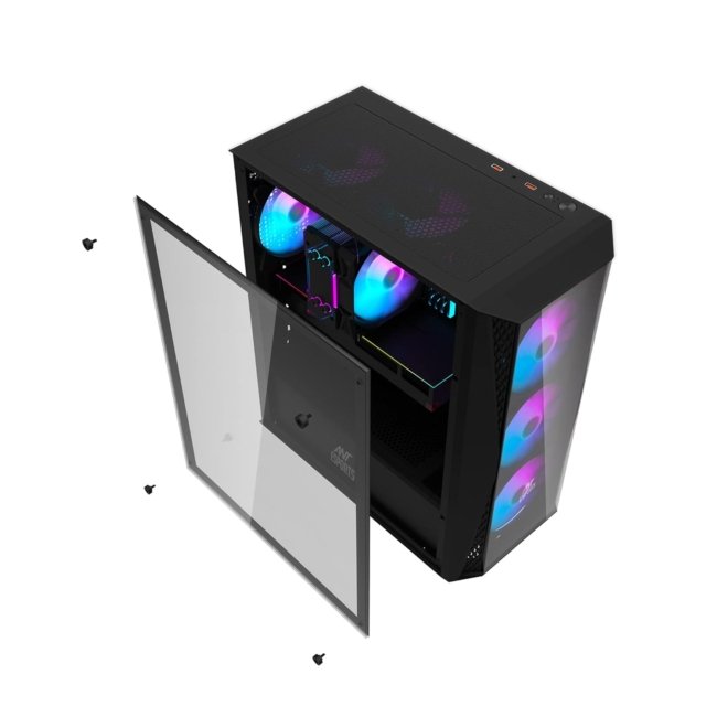 Ant Esports 220 Air Mid- Tower Computer Case/Gaming Cabinet - Black | Support - ATX, M-ATX, ITX | Pre-Installed 3 x 120mm Front Fans and 1 x 120mm Rear Fan - Image 3