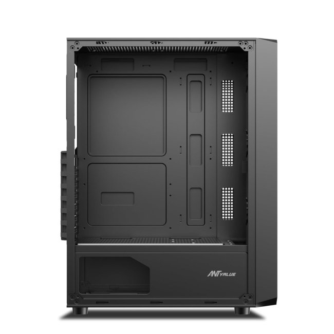 Ant Value Tempered_Glass VM41 Mid-Tower Computer Case/Gaming Cabinet - Black | Support ATX, M-ATX, ITX | Pre-Installed 3 Front & 1 Rear Rainbow Fans - Image 5