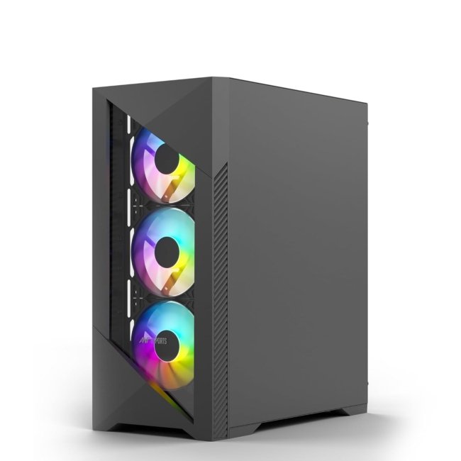 Ant Esports ICE- 270G 6F Mid-Tower ATX Computer Case/Gaming Cabinet with Front Glass Panel - Black | Support ATX, Micro-ATX, Mini-ITX | Pre-Installed 6 Static RGB Fans - Image 2