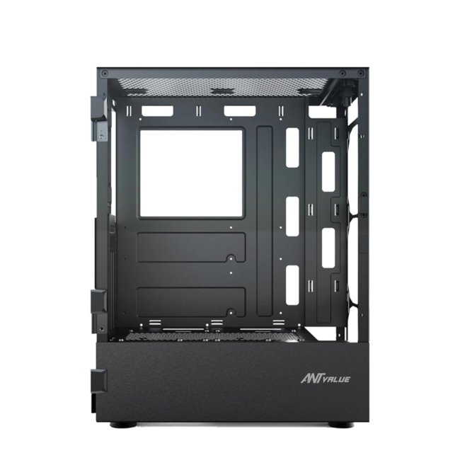 Ant Value VM40 ATX Computer Case/Gaming Cabinet - Black | Support ATX, M-ATX, ITX | Pre-Installed 3 Front & 1 Rear Rainbow Fans - Image 5