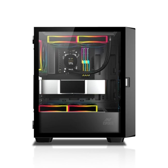Ant Esports ICE Digital C3 ATX Computer Case/Gaming Cabinet - Black | Support ATX, Micro-ATX, Mini-ITX, Pre-Installed 2 Front Fans & 1 Rear ARGB Fans - Image 8