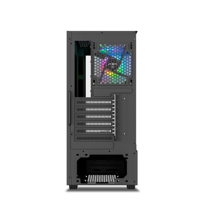 Ant Value Tempered_Glass CV100 Mid-Tower Computer Case/Gaming Cabinet Â– Black | Support ATX, M-ATX, ITX | Pre-Installed 2 Top & 1 Rear Rainbow Fans - Image 5
