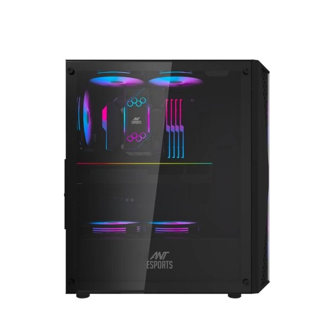 Ant Esports 220 Air Mid- Tower Computer Case/Gaming Cabinet - Black | Support - ATX, M-ATX, ITX | Pre-Installed 3 x 120mm Front Fans and 1 x 120mm Rear Fan - Image 5