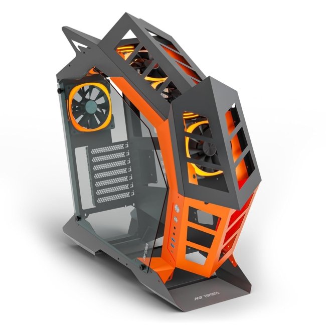 Ant Esports Cypher G3 Mid-Tower ATX Computer Case/Gaming Cabinet - Black-Orange | Support ATX, Micro-ATX, Mini-ITX | Pre-Installed 5 ARGB-PWM Remote Controlled Fans