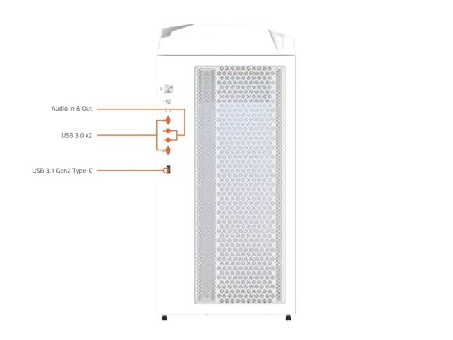GIGABYTE C301 Glass White - White Mid Tower PC Gaming Case, Tempered Glass, USB Type-C, 4X ARBG Fans Included (GB-C301GW) - Image 5