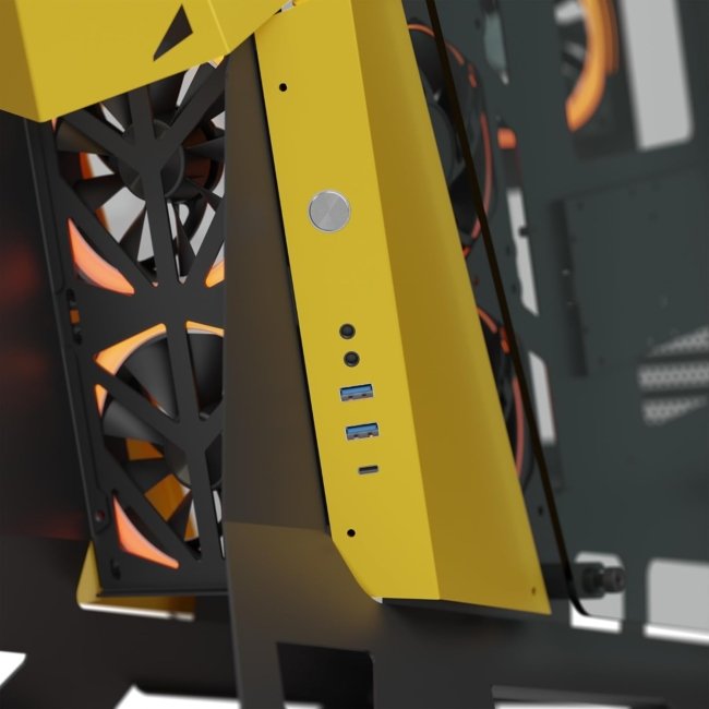 Ant Esports Cypher G7 Mid-Tower ATX Computer Case/Gaming Cabinet - Black-Yellow | Support ATX, Micro-ATX, Mini-ITX | Pre-Installed 6 ARGB-PWM Remote Controlled Fans - Image 8