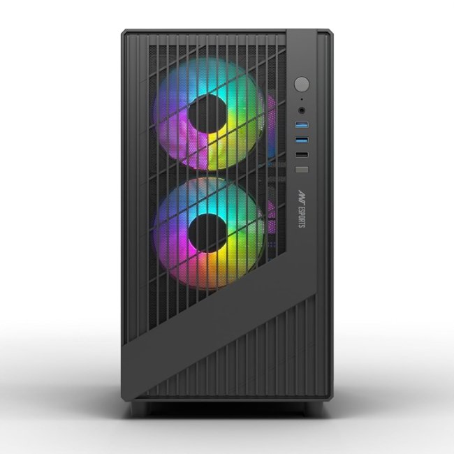 Ant Esports 120 Air Mini M-ATX Computer Case/Gaming Cabinet - Black | Support M-ATX, M-ITX | Pre-Installed 3 Static RGB Fans - Image 2