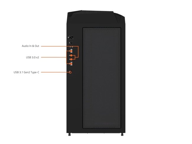 GIGABYTE C301 Glass - Black Mid Tower PC Gaming Case, Tempered Glass, USB Type-C, 4X ARBG Fans Included (GB-C301G) - Image 6