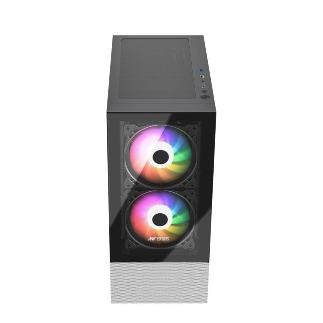 Ant Esports Pepper 5F Mid-Tower Dual Color Computer Case/Gaming Cabinet - Black/White | Support ATX, Micro-ATX, Mini-ITX | Pre-Installed 5 ARGB Fans - Image 2