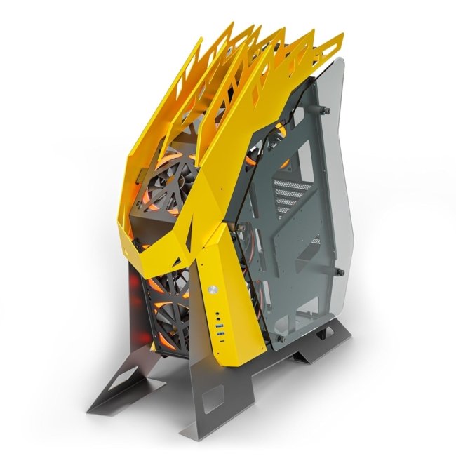 Ant Esports Cypher G7 Mid-Tower ATX Computer Case/Gaming Cabinet - Black-Yellow | Support ATX, Micro-ATX, Mini-ITX | Pre-Installed 6 ARGB-PWM Remote Controlled Fans - Image 6