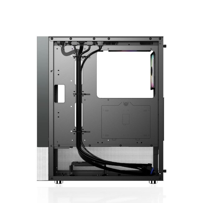 Ant Esports Pepper 5F Mid-Tower Dual Color Computer Case/Gaming Cabinet - Black/White | Support ATX, Micro-ATX, Mini-ITX | Pre-Installed 5 ARGB Fans - Image 5