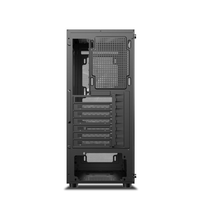 Ant Value Tempered_Glass VM41 Mid-Tower Computer Case/Gaming Cabinet - Black | Support ATX, M-ATX, ITX | Pre-Installed 3 Front & 1 Rear Rainbow Fans - Image 6