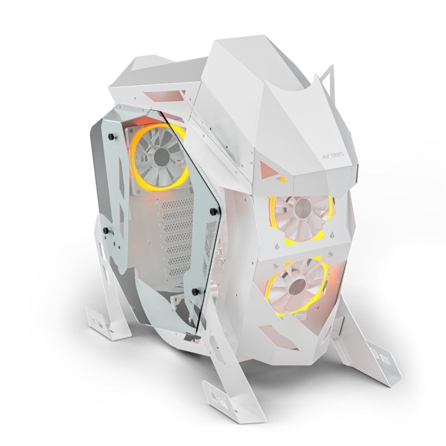 Ant Esports Cypher G5 Mid-Tower ATX Computer Case / Gaming Cabinet - White | Support ATX, Micro-ATX, Mini-ITX | Pre-Installed 5 ARGB-PWM Remote Controlled Fans