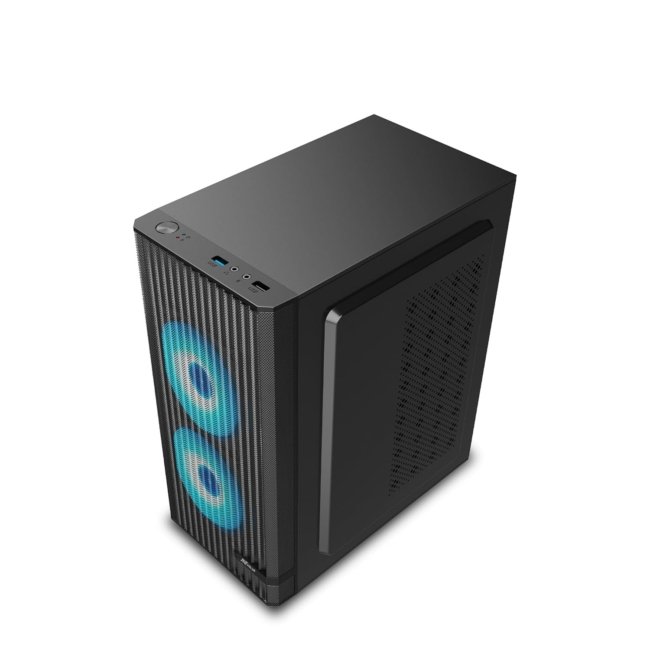 Ant Value Acrylic Vm10 Mid-Tower Computer Case/Gaming Cabinet - Black Support M-ATX,Itx, Pre-Installed 2 Front Rainbow Fans - Image 5
