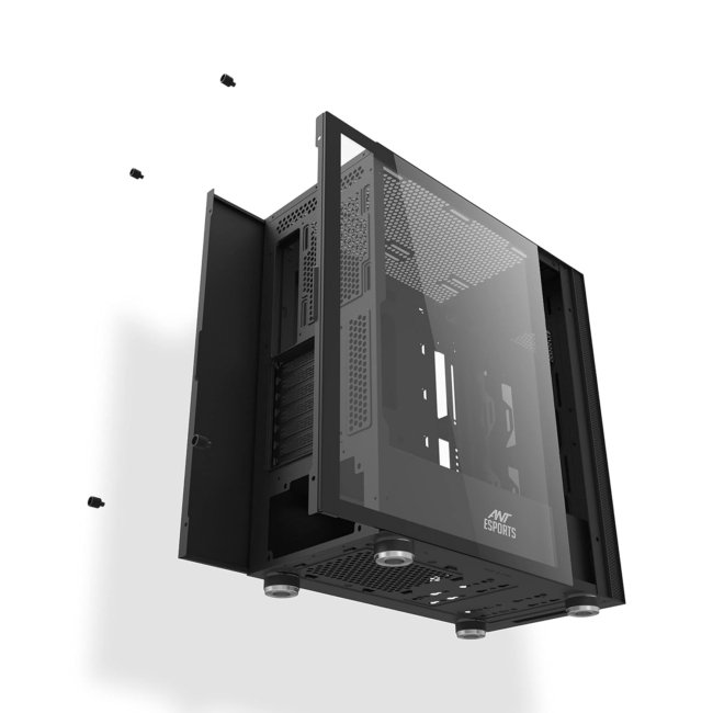 Ant Esports Graffiti Mid- Tower Computer Case/Gaming Cabinet - Black | Supports ATX, Micro-ATX, Mini-ITX | Pre-Installed 1 x 120mm Rear Fan - Image 7