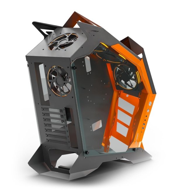 Ant Esports Cypher G3 Mid-Tower ATX Computer Case/Gaming Cabinet - Black-Orange | Support ATX, Micro-ATX, Mini-ITX | Pre-Installed 5 ARGB-PWM Remote Controlled Fans - Image 4