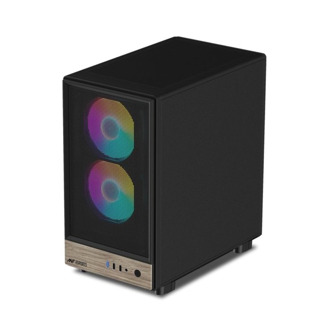 Ant Esports 300 Air Mini Mid-Tower Computer Case/Gaming Cabinet - Black | Support Micro-ATX, Mini-ITX | Pre-Installed 2 Front & 1 Rear Rainbow Fan - Image 6
